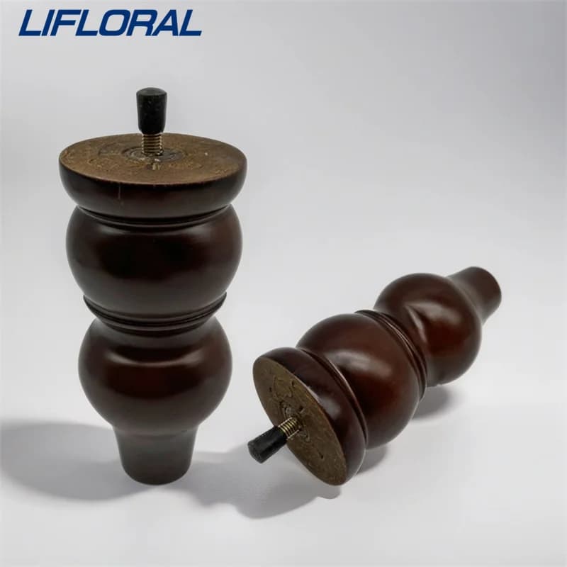 4pcs 15cm European Style Furniture Leg Solid Wood Sofa Legs Replacement Feet Fittings Coffee Table TV Cabinet Wooden Legs