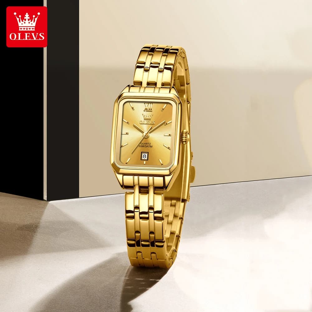 OLEVS Casual Stainless Steel Female Wristwatcch Relogio Feminino Luxury Quartz Ladies Watch Thin Strap Fashion Women Watch