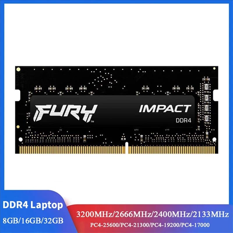 DDR4 FURY Impact RAM 16GB 8GB 3200MHz 2400MHz 2666MHz SODIMM Memory 260Pin SODIMM PC4-19200 21300 25600 DDR4 Notebook RAM