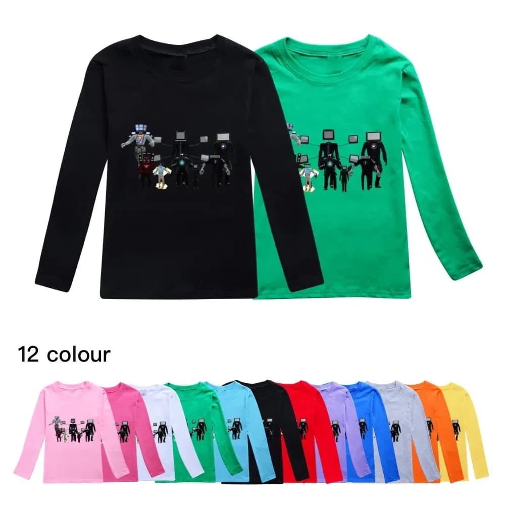 Game Skibidi Toilet T Shirt For Boys Print Children Harajuku Sweatshirt Autumn Kids Girls Tshirt Cameraman Cartoon Baby T-Shirts