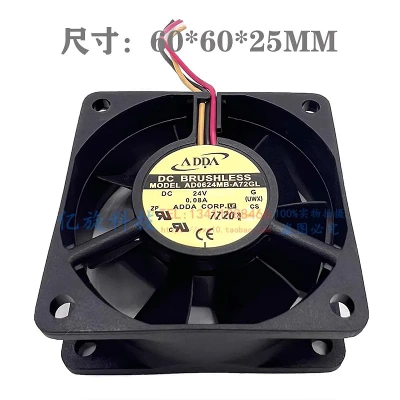 Original AD0624MB-A72GL 6025 24V 0.08A 2-wire 3-wire inverter cooling fan
