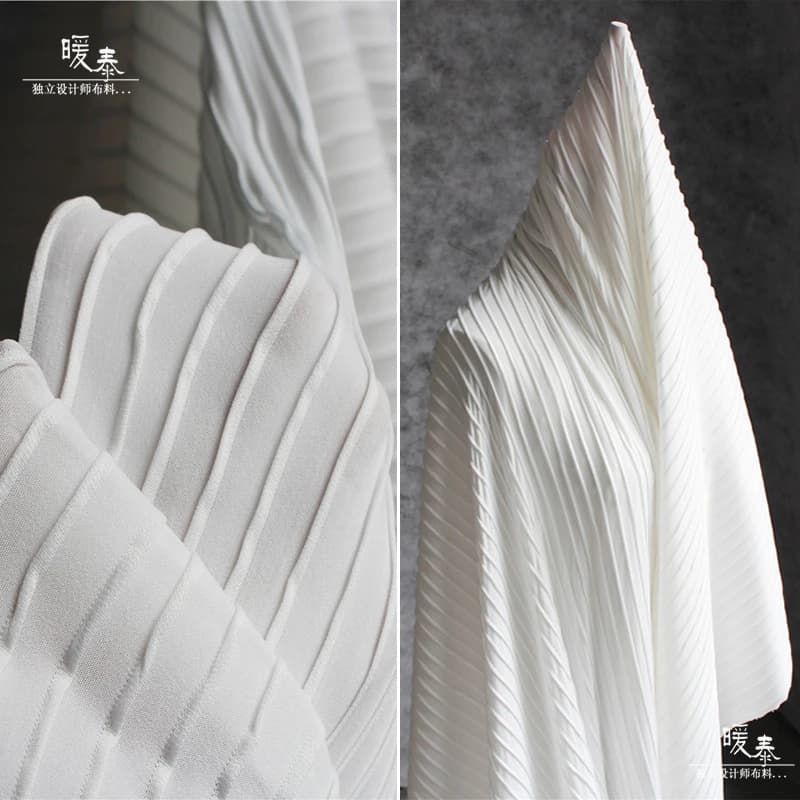 White Elastic Fabric for Diy Sewing Skin Friendly Soft Half Length Skirt Fashion Dress Designer Creative Cloth Fabrics By Meter