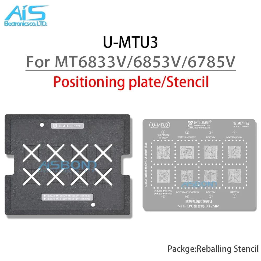 RAM CPU BGA Reballing Stencil Template For MT6833V MT6853V MT6785V MT6768V MT6769V MT6873V MT6875V MT6761V 6762V MT6771V MT6779V
