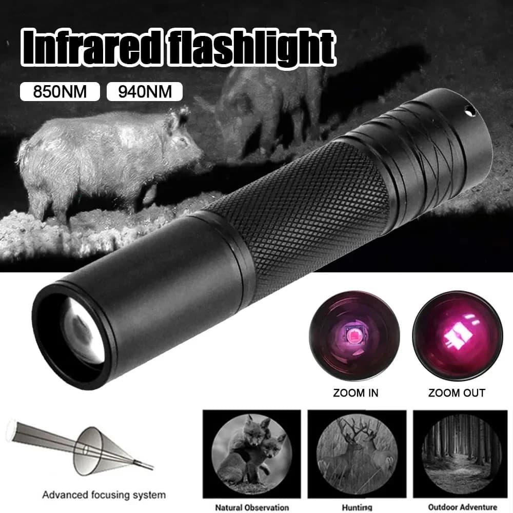 940nm/850nm infrared light IR Flashlight Hunting Infrared Illuminator Zoomable Torch Infrared Weapon Light Night Vision Devices