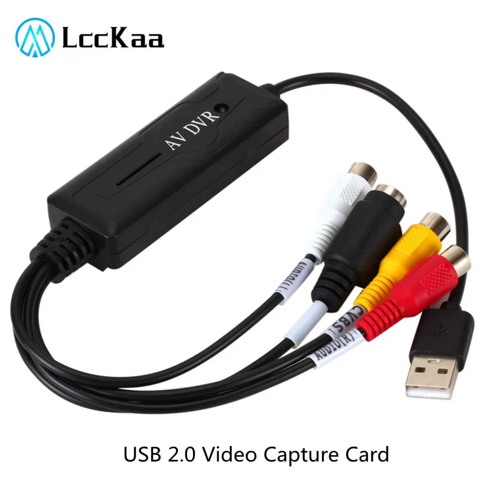 USB 2.0 Video Capture Card USB Digital to AV RCA Converter Portable Adapter Video Connecter Cable for DV/Hi8/VHS TV DVD For Home