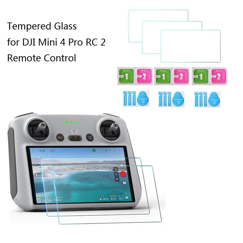 HD Tempered Glass Film for DJI Mini 4 Pro RC 2 Remote Control Anti-scratch Screen Protector Mini 4 Pro RC2 Remote Accessories