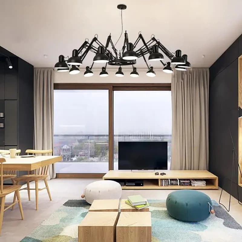 Modern Chandelier Light For Linving Room  Kitchen Island Office Extendable Hanging Lamp Ron Gilad Dear Ingo Spider Ceiling Lamp