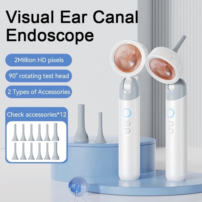 Visual Ear Camera 1.38'' IPS Screen Wireless Endoscope 1080P HD Camera Ear Wax Clean Tools Take Picture Video Ear Inspection
