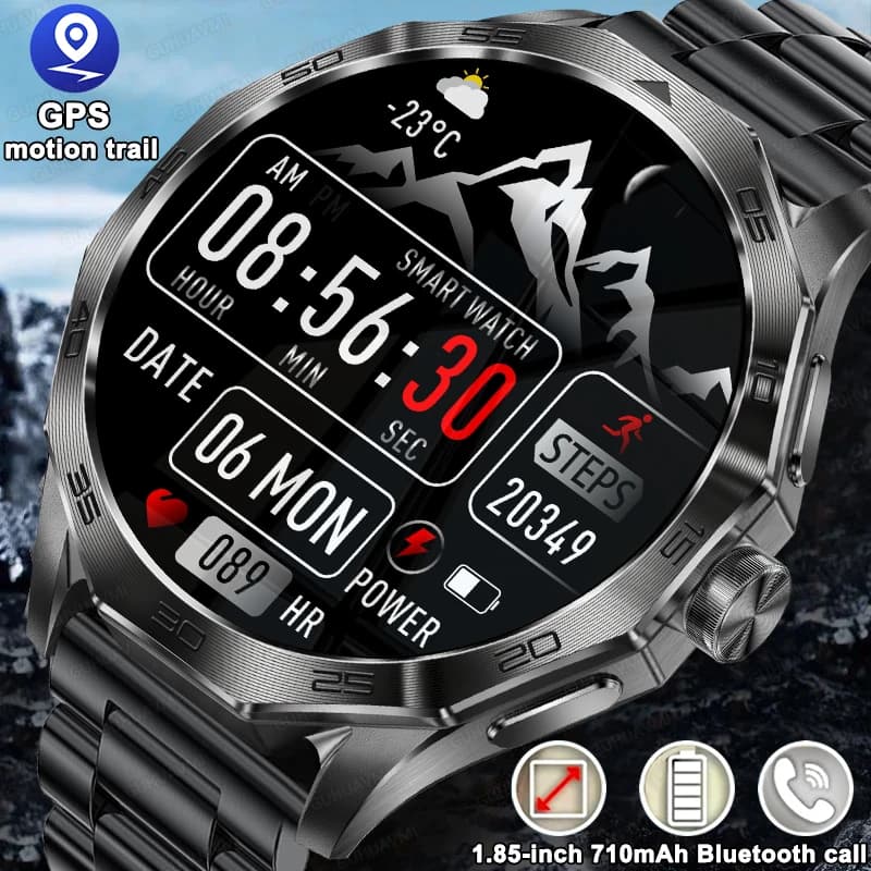 2024 New For Huawei Xiaomi Men SmartWatch 1.85 Inches 710mA Large Battery Health Watch Tracking Bluetooth Call Music Smart Watch