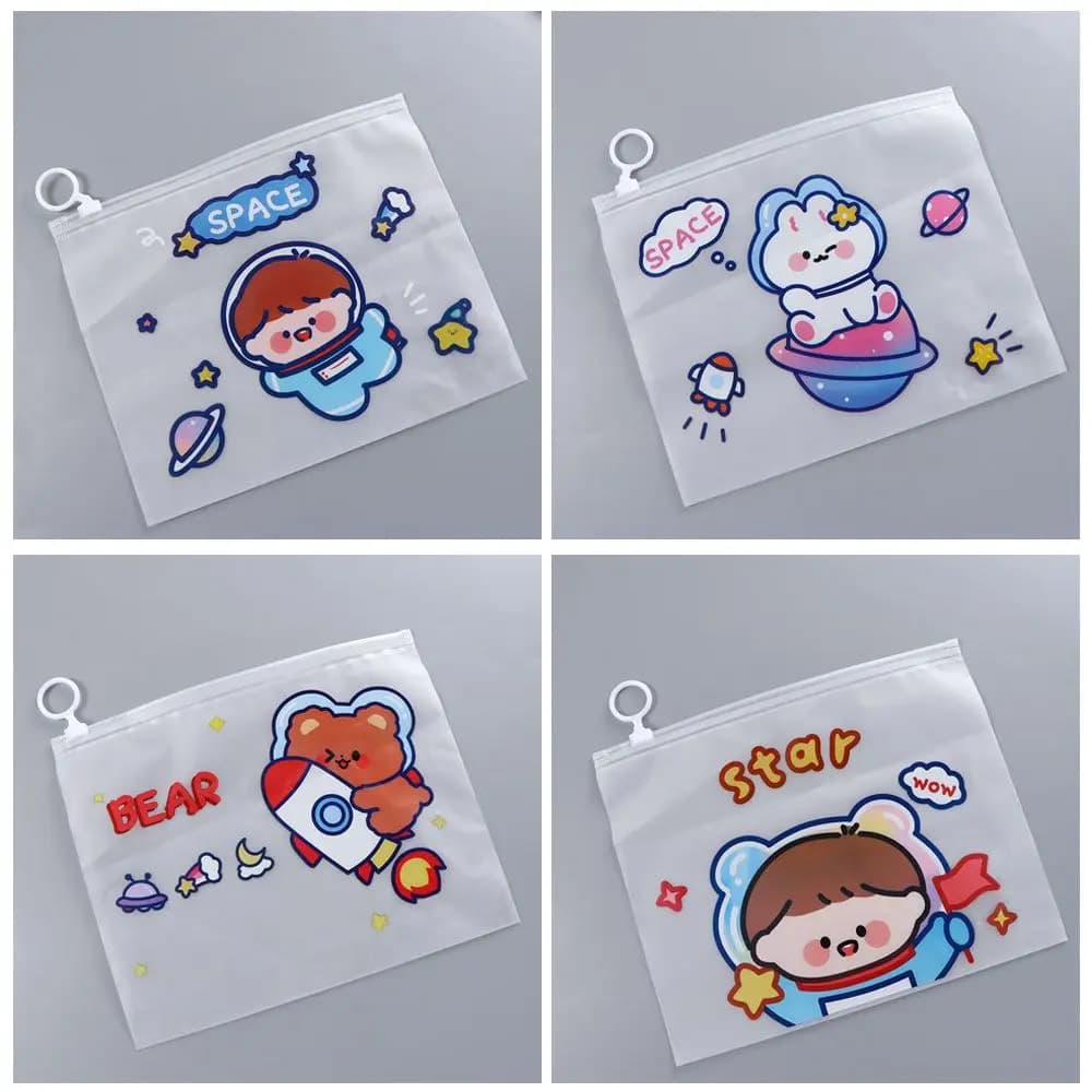 Supplies Pen Case Information Bag Test Paper Folder Astronaut  File Bag File Storage Bag Transparent File Bag Pencil Case