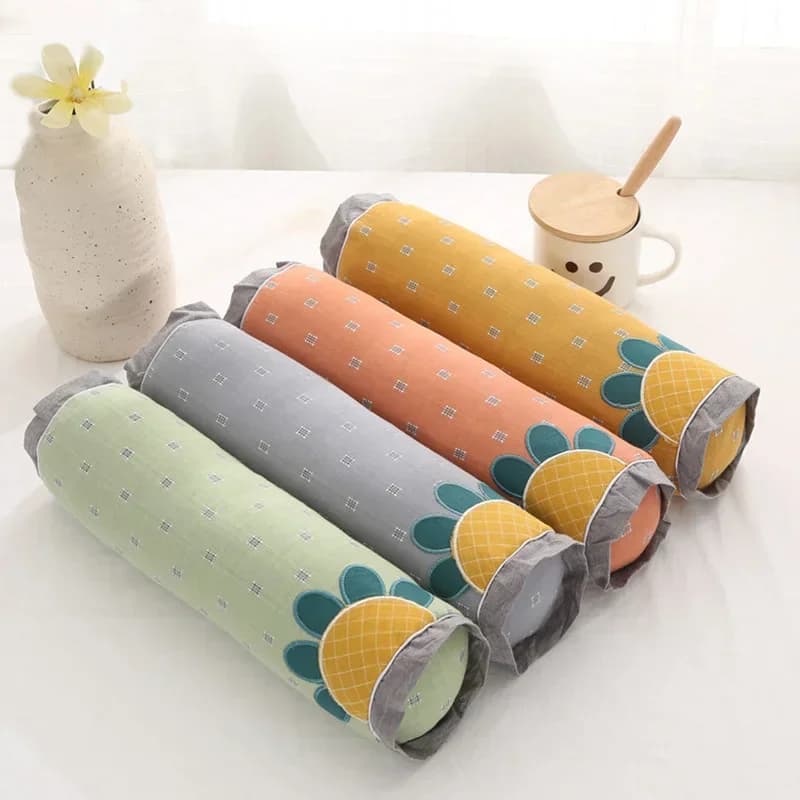 10x38cm Chinese Classical Flower Pattern Long Cylindrical Pillow Sofa Candy Shaped Cushion Cover Backrest Waist Pillow