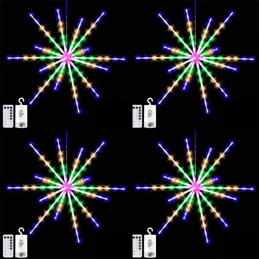 Remote 8 Modes Exploding Star Firework String Light Waterproof 112LED Christmas Fairy Lights for Party Wedding Garden Decoration