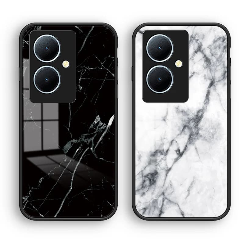 Vivo V29 Lite V29Lite V2244 Case Marble Grain Tempered Glass Shockproof Hard Back Phone Case for vivo V29 Lite V29Lite V2244
