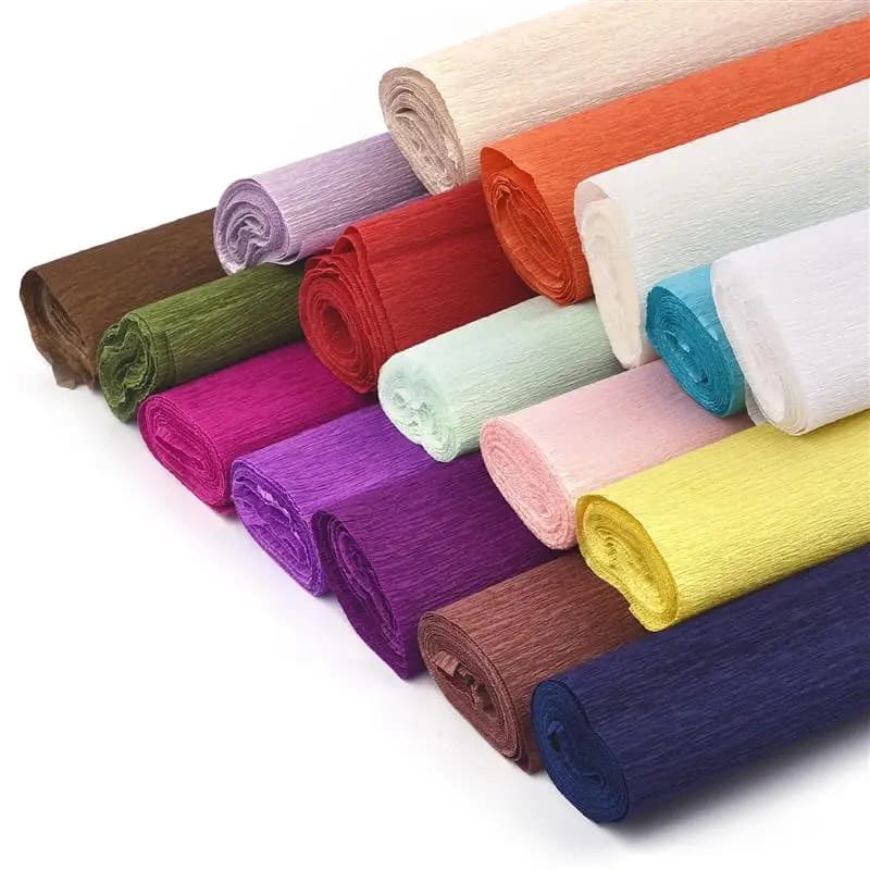 50x250cm Colored Wrinkled Paper Paper Roll Crinkled Crepe Paper Craft DIY Flowers Decoration Gift Wrapping Packing Paper Craft