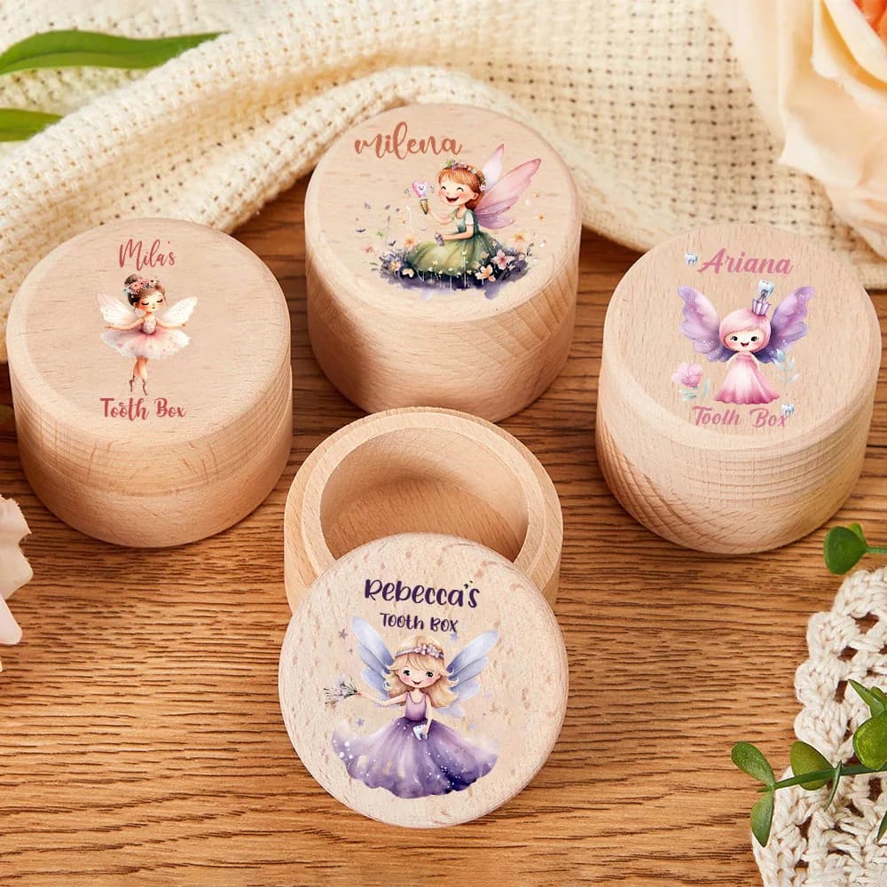 Personalised Custom Name Girls Tooth Fairy Box Milk Teeth Storage Collect Teeth Umbilical Save Case Keepsake Baby Shower Gift