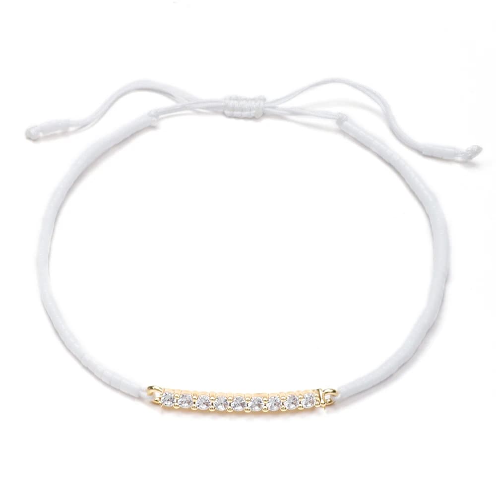 ZMZY Miyuki Beads Ladies Shiny Crystal Bracelet Rope Rhinestone Bracelet Women Wristband Bangles Fashion Jewelry Gifts