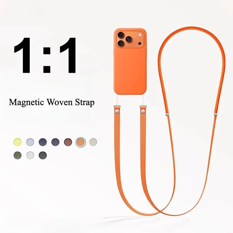 High End Official Magnetic Woven Strap for Orginal Iphone 17 Pro Max 17 Air Phone Crossbody Lanyard Anti-loss Apple Strap