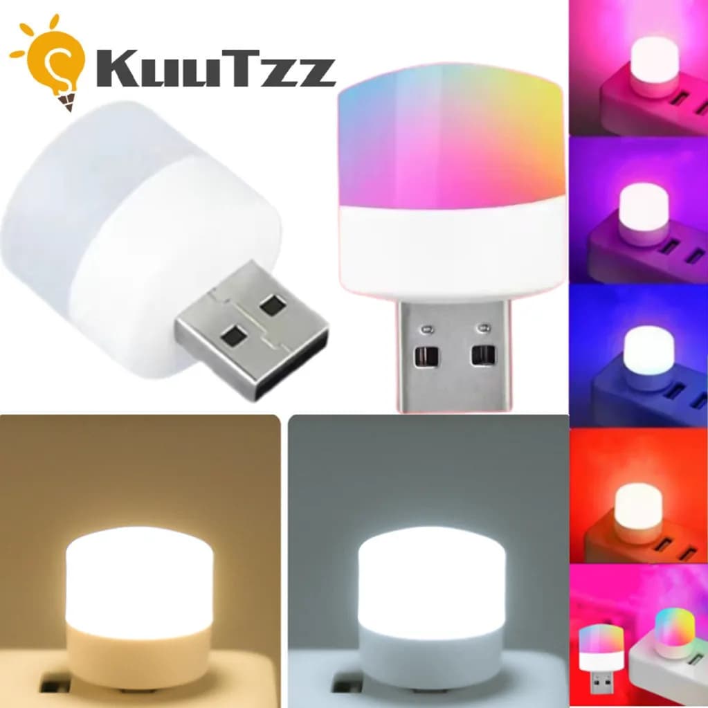 3 PCS USB Night Light LED Night Light USB Book Lights Reading Eye Protection Lamps Small Round Power Bank Charging USB Plug Lamp