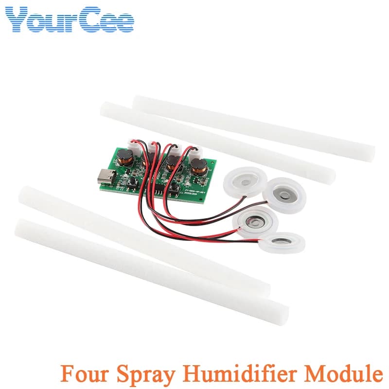 Type-C USB Mini Humidifier Module 4 2 Channel Mist Maker and Driver Circuit Board Fogger Atomizer Oscillating Ultrasonic