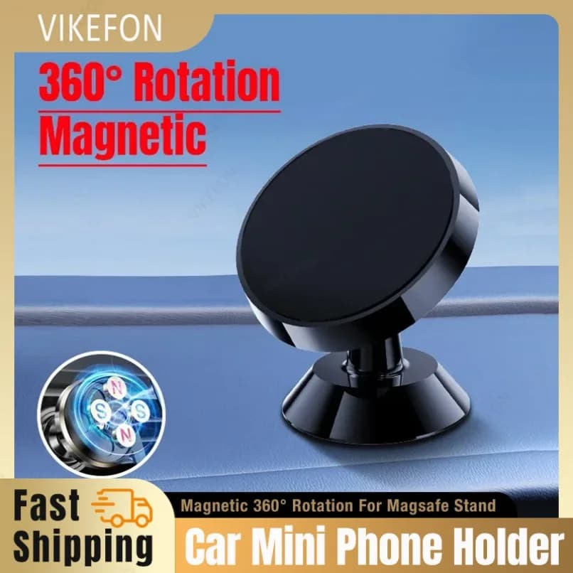 Mini Magnetic Phone Holder 360° Rotation Cellphone Instrument panel self-adhesive GPS Bracket For Magsafe iPhone 16 15 14 13 12