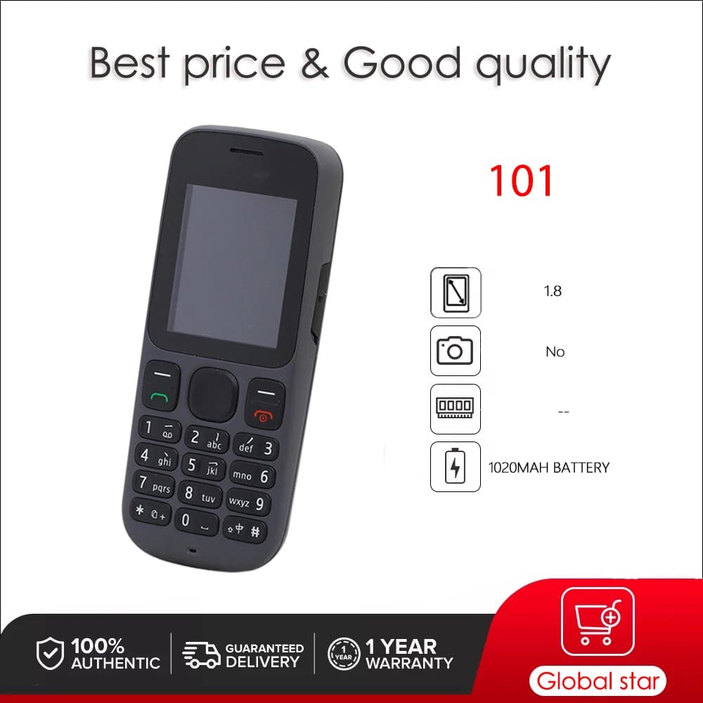 Original Unlocked 101 ( 1010)  2 Sim GSM900/1800 Loudspeaker Mobile Phone Russian Arabic Hebrew English Keyboard Made in Finland