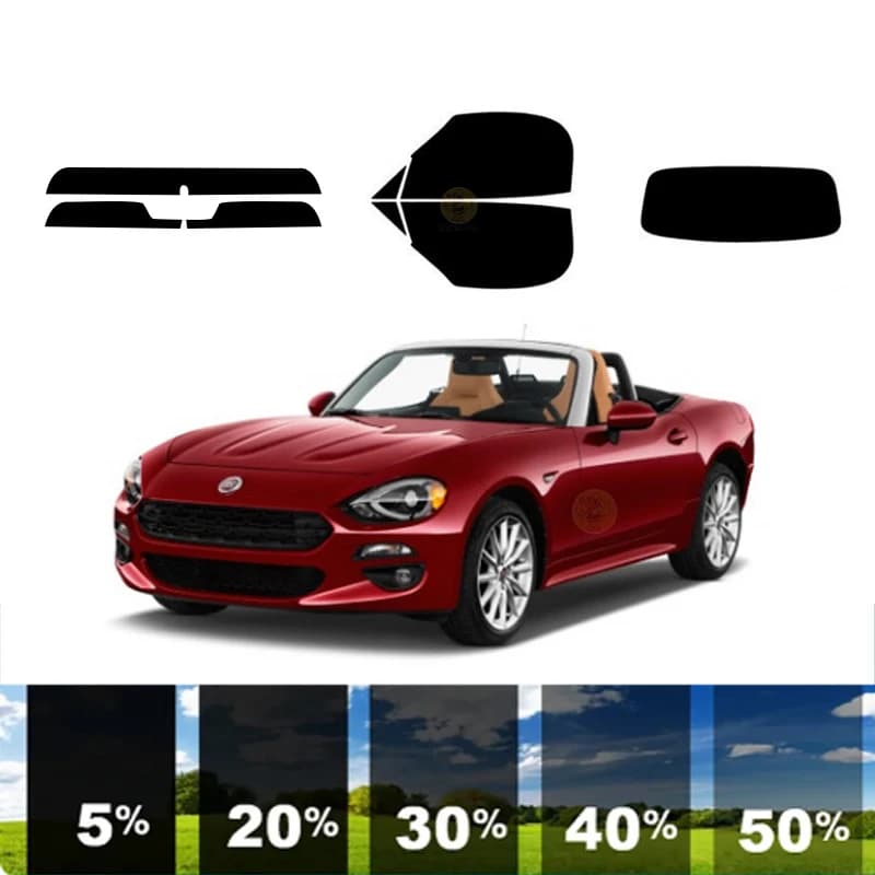 precut Removable Window Tint Film For Car 100% UVR Heat Insulation Carbon ﻿For FIAT 124 SPIDER 2 DR CONVERTIBLE 2017-2021