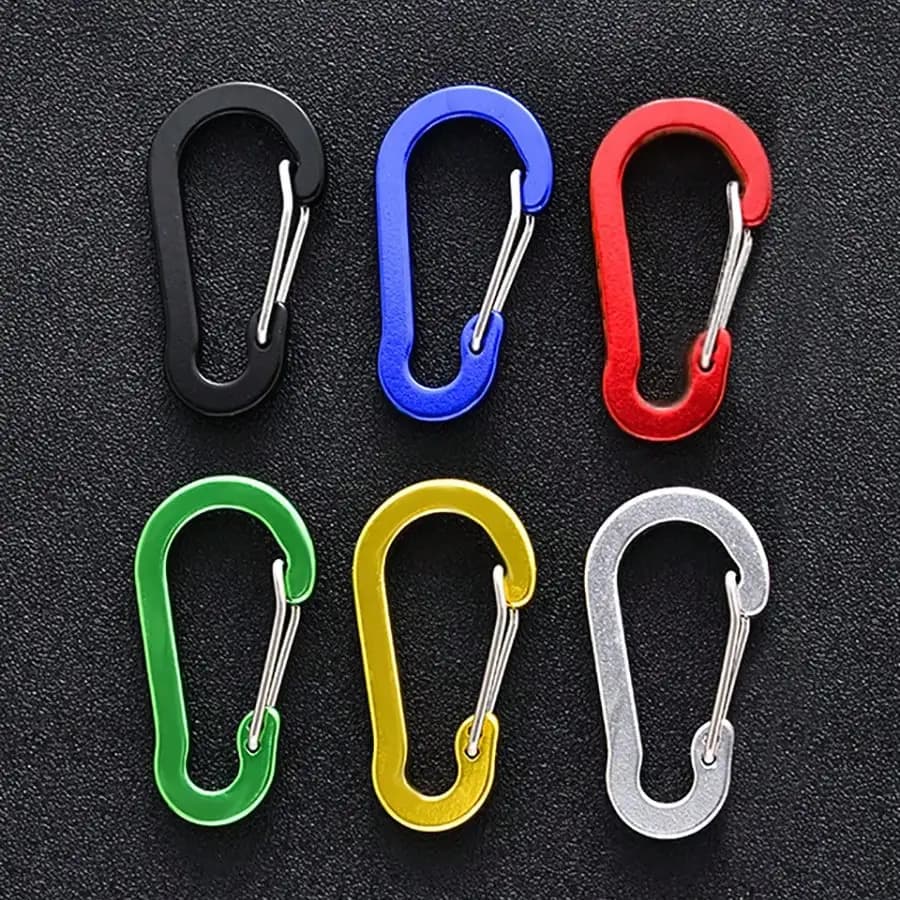 6pcs Carabiner Clip Aluminum Alloy Keychain Lock Buckle Snap D-Ring Clip Outdoor Backpack Camping Multi Tool Fishing Hiking Hook