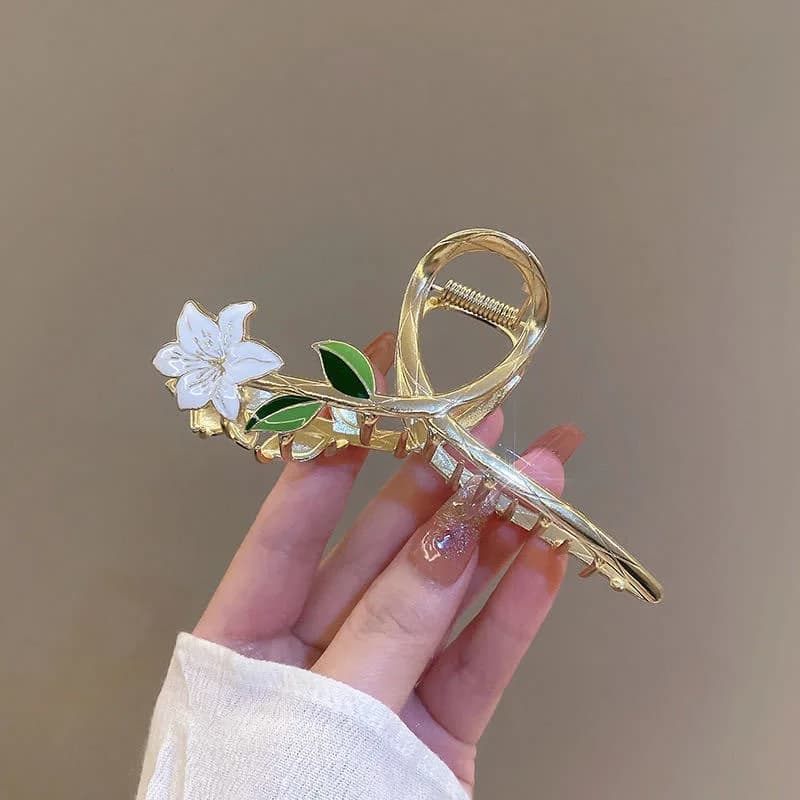 1-2pcs Women Elegant Flowers Hollow Geometric Metal Hair Claw Vintage Clips Headband Hairpin Fashion Hair Accessories