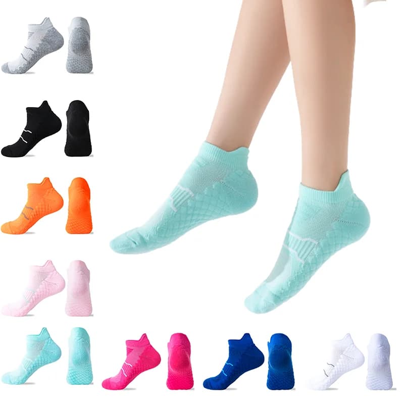 YUPAO Women Pure Cotton Boat Socks Breathable Anti Slip Outdoor Sports Stretch Men's socks Sweat Absorbing Massage Sole Socks