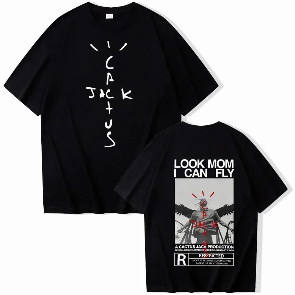 Travis Look Mom I Can Fly T-Shirts Men Scott Shirt Unisex Harajuku O-Neck Tops Short Sleeve Tshirts