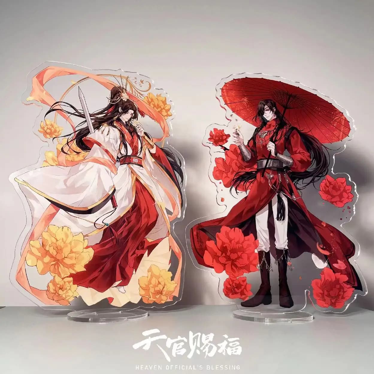 Heaven Officials Blessing Hua Cheng Xie Lian Standing Painted Human Figure Huacheng Xielian Standing Sign Tian Guan Ci Fu Stand