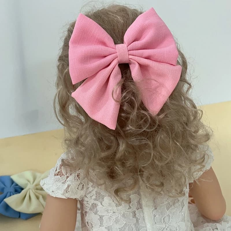 2PCS/LOT 4.3Inch Solid Grosgrain Ribbon Hair Bows Boutique Hair Clip For Girls Hairgrips New Headwear Kids Hair Accessories Gift
