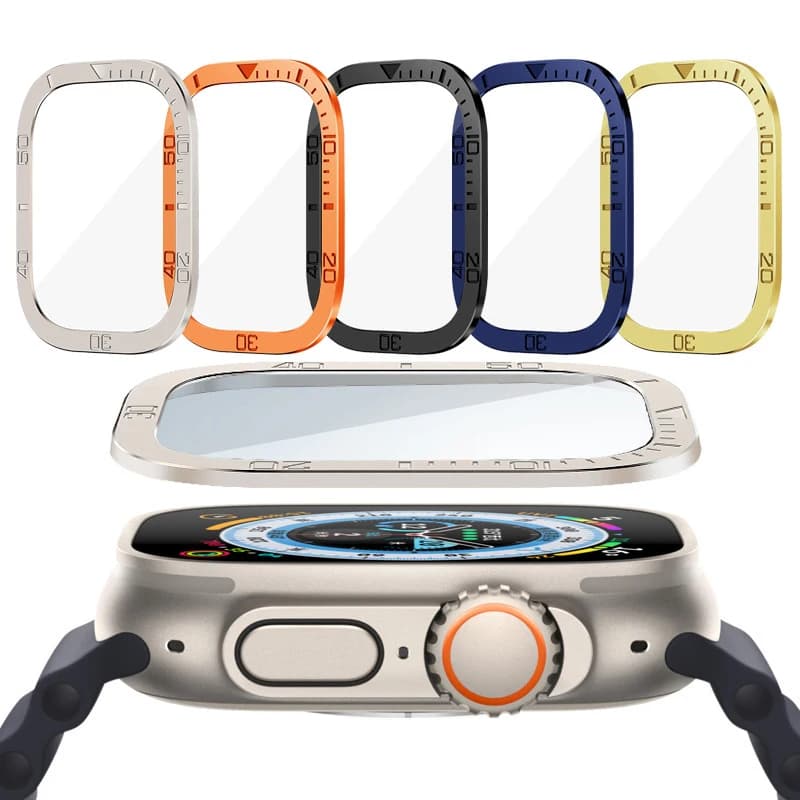 Tempered Glass for Apple Watch Ultra 2 49mm Screen Protector Anti-Scratch Metal Frame for IWatch Series Ultra 49mm Accessories