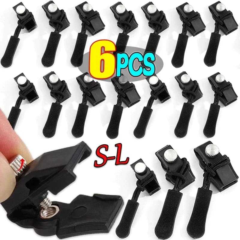 1/6pcs Zipper Repair Kit Universal Instant Zipper Repair Replacement Sliding Teeth Rescue Zipper Head For 3 Different Size