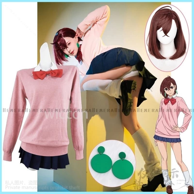 Anime Dandadan Cosplay Momo Ayase Costume JK School Uniform Dress Sweatshirts Of Great Quality Wigs For Halloween Christmas Girl