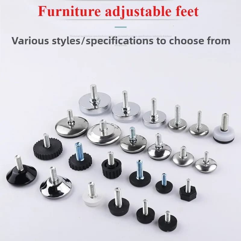 Leveling Foot Base, M6, M8, M10, Screw Height Adjustable, Dia 21mm, 24mm, 27mm, 30mm, 36mm,40mm,2 Pcs, 4 Pcs, 8 Pcs