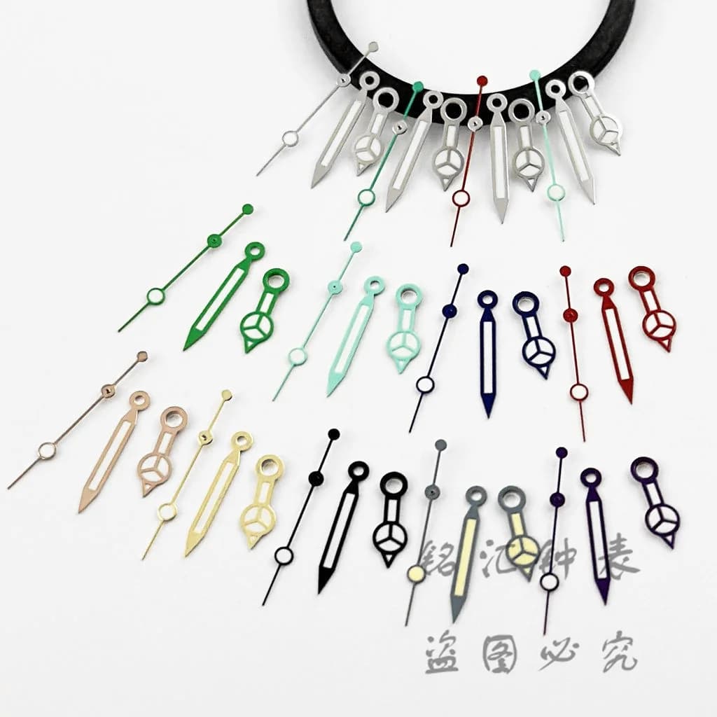 Green Luminous NH35 Hands Silver Gold Blue Green Purple Orange Red Watch Hands For NH35/NH36/4R/7S Movement Watches Pointers