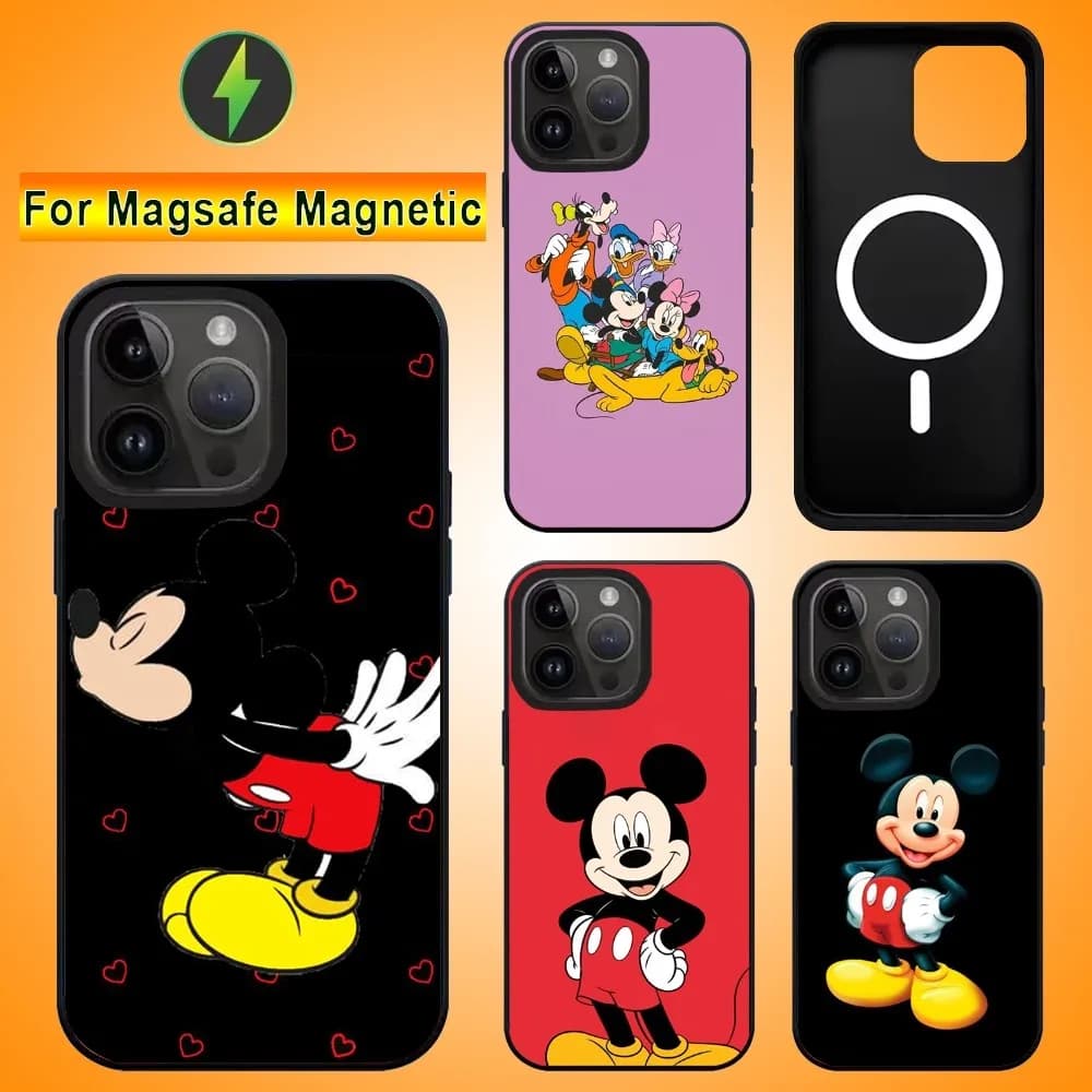 M-Mickey Mouse Lovely Phone Case For IPhone 15 14 13 Pro Max 11 12 Mini Alex Mirror For Magsafe Wireless Charging Cover