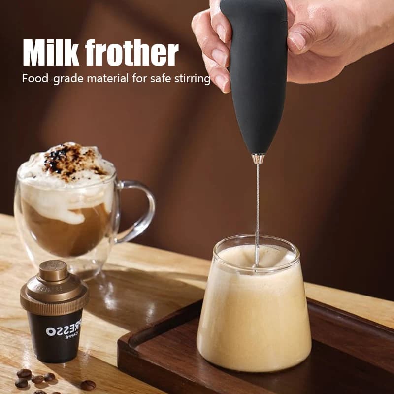 Mini Portable Milk Frother Electric Coffee Foamer Handheld Mixer Egg Beater Cappuccino Stirrer Blenders Home Kitchen Whisk Tool