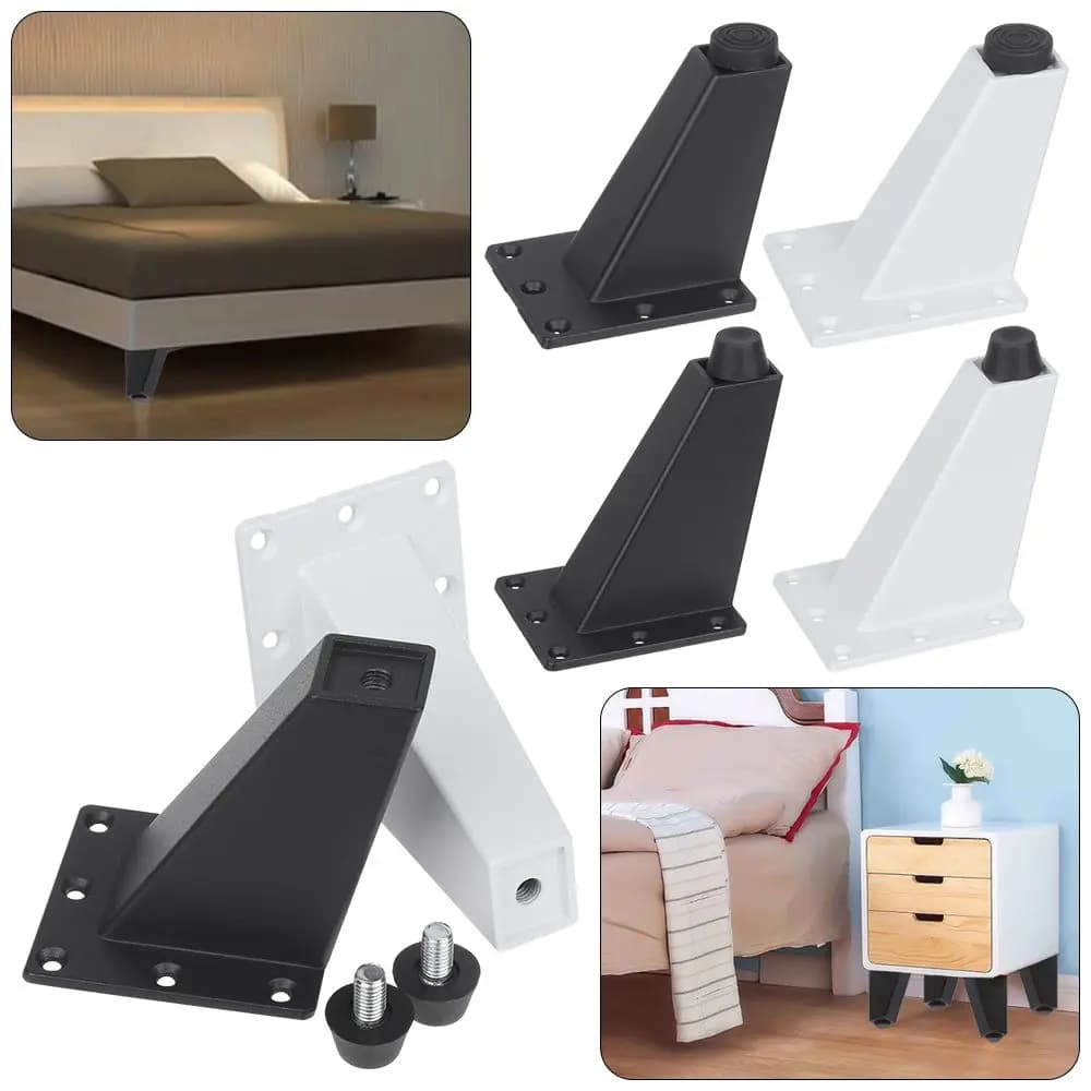 4Pcs Non-slip Black White Home Furniture Feet Sofa Legs Cabinet Holder Foot Table Support