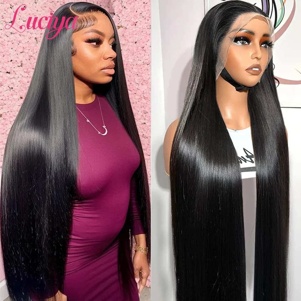 Straight 13x4/13x6 HD Transparent Lace Front Human Hair Wigs Pre Plucked 360 Lace Frontal Wig Human Hair 5x5 HD Lace Closure Wig