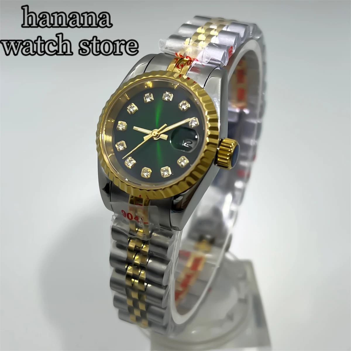 BLIGER 26mm NH05 Luxury Women's Watch Green dial Pink Mother Pearl dial Silver Rose Golden Jubilee Sapphire Glass Date