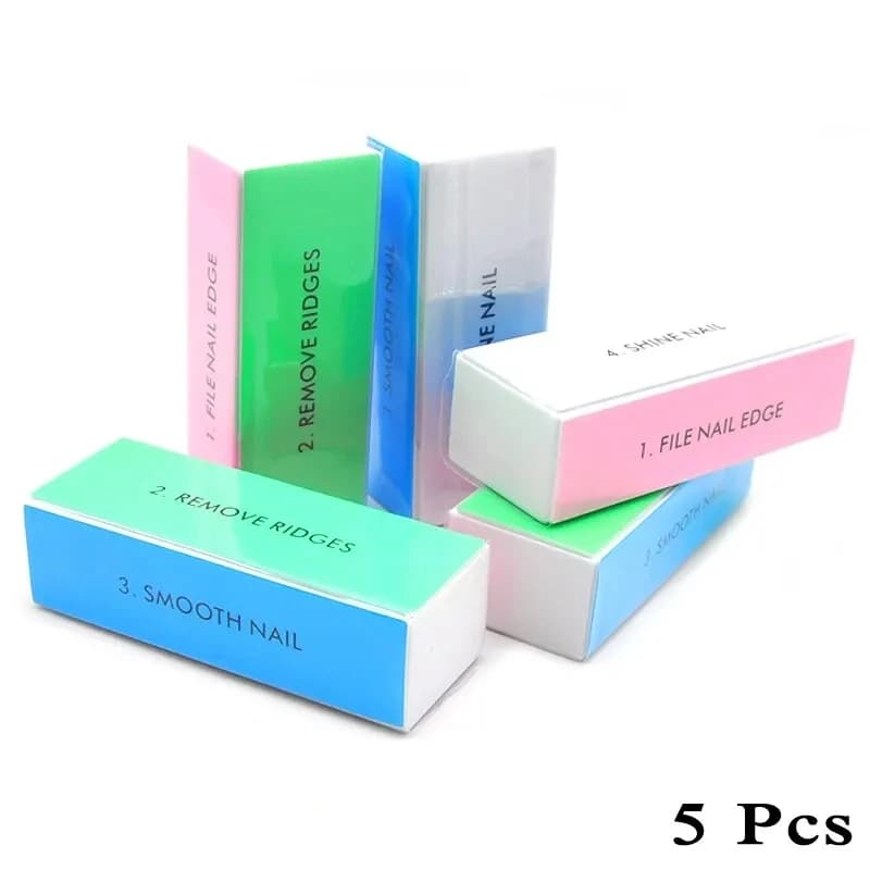 YIKOOLIN 5 Pcs/Lot Nail Buffer Block 4 Way Colorful Buffing Block Sanding File Manicure Accessories Tools For Nail Care