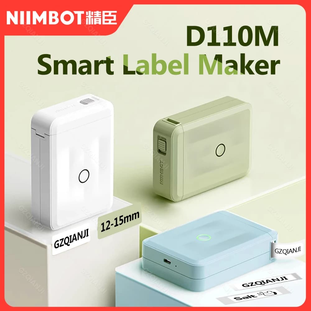 Niimbot D110 Smart Portable Label Printer Mini Pocket Thermal Sticker Maker Self-adhesive Label Papers For Office Home USE