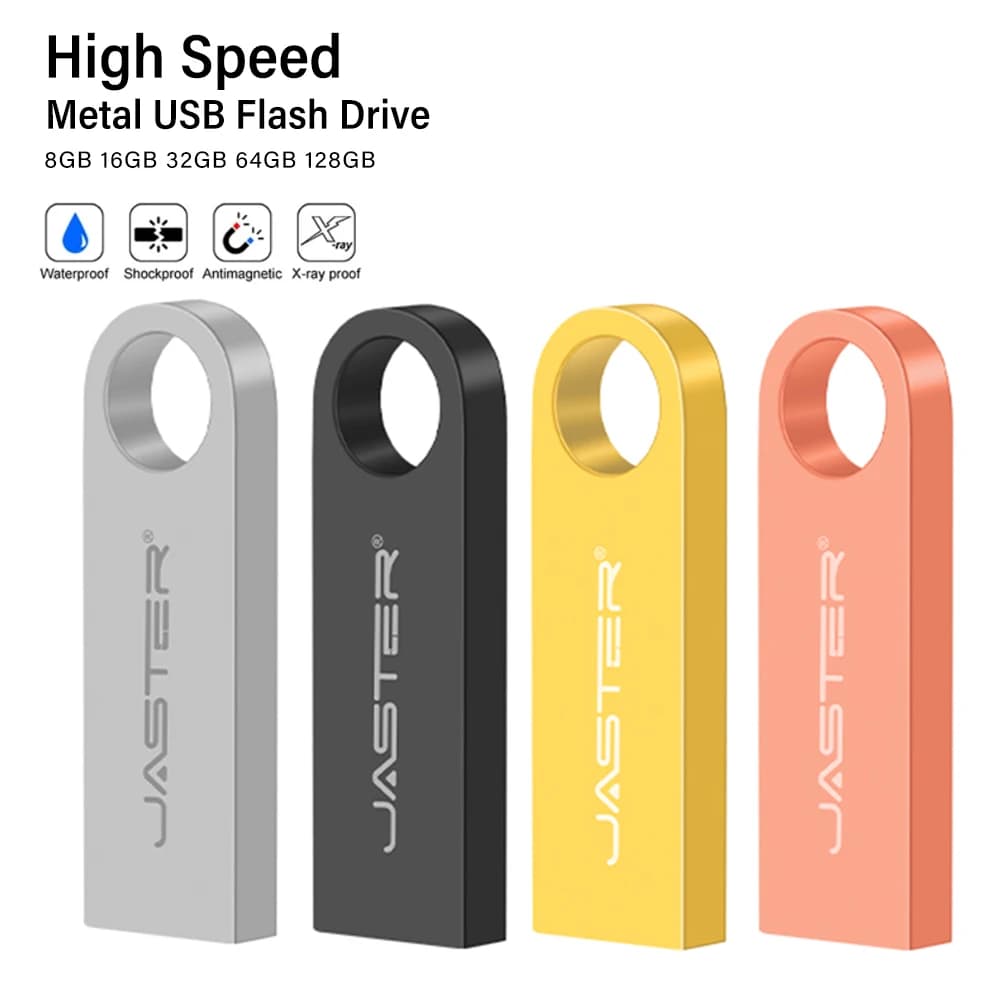Clearance_High Speed USB 2.0 Flash Drive 128GB Metal Gold Pen Drive 64GB Memory Stick silver 32GB Free Keychain Business Gift