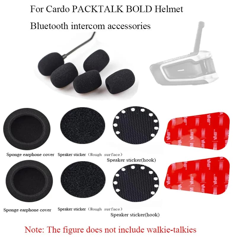 For Cardo PACKTALK BOLD motorcycle helmet Bluetooth intercom accessories Headset microphone sponge and double-sided tape