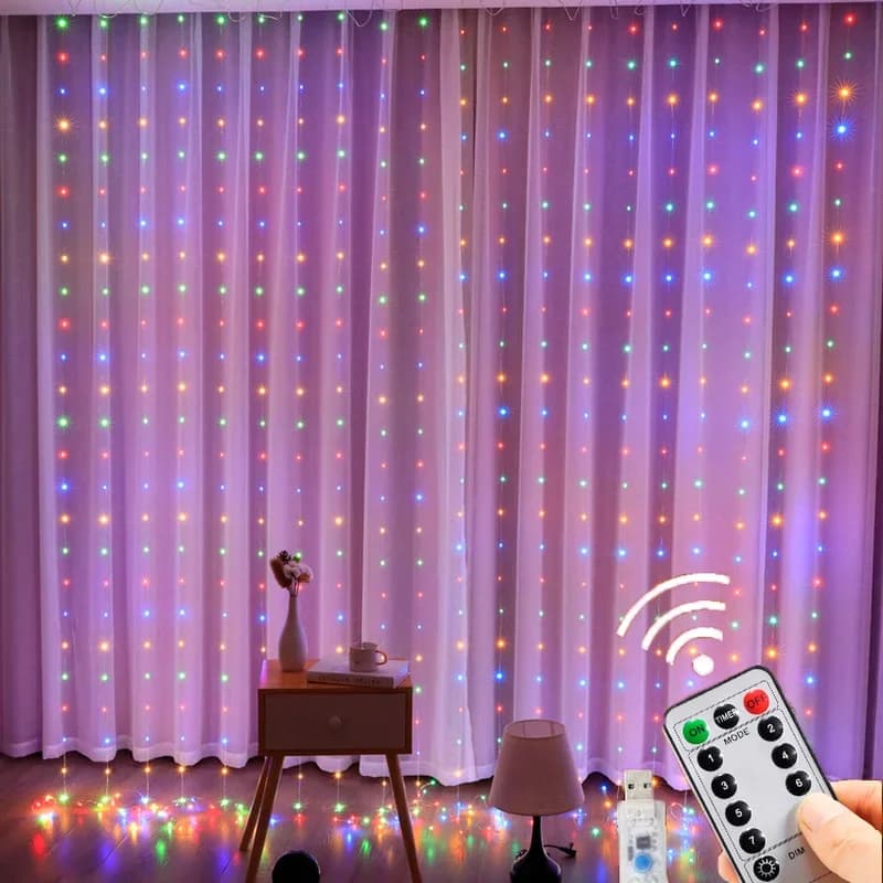 USB LED Curtain Lights 3x1/3x2/3x3 M Fairy Garland on the Window  Light String Christmas Wedding Party Festoon Home Decoration