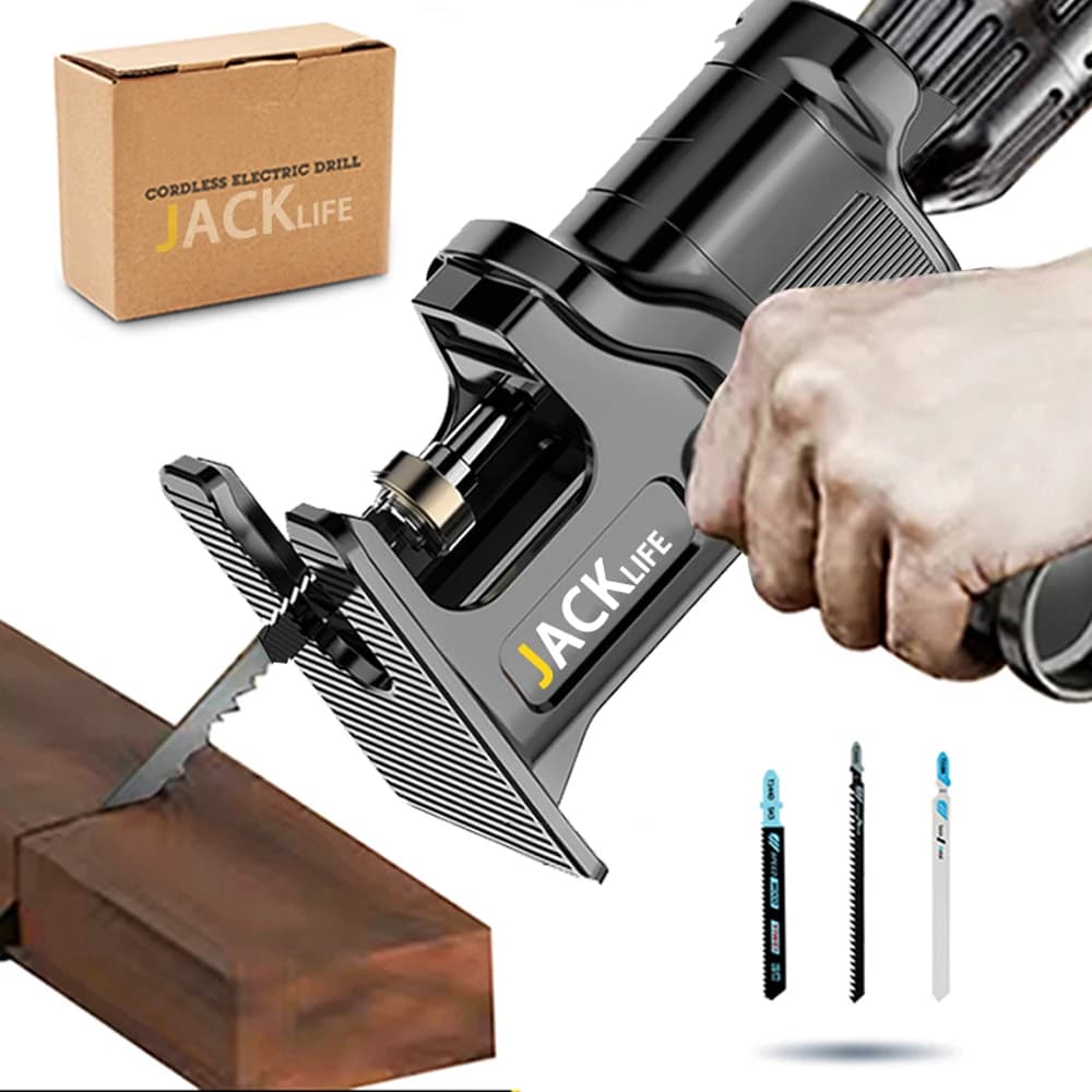 JANGKLIFE Screwdriver Conversion Head, Electric Drill to Electric Saw, Household Reciprocating Saw, Multifunctional, Wood Tools