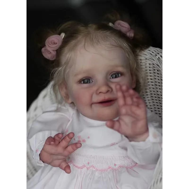 24inch zoe Lifelike Unfinished Reborn Doll kit painted DIY Toy Doll parts with Curly Blond hair