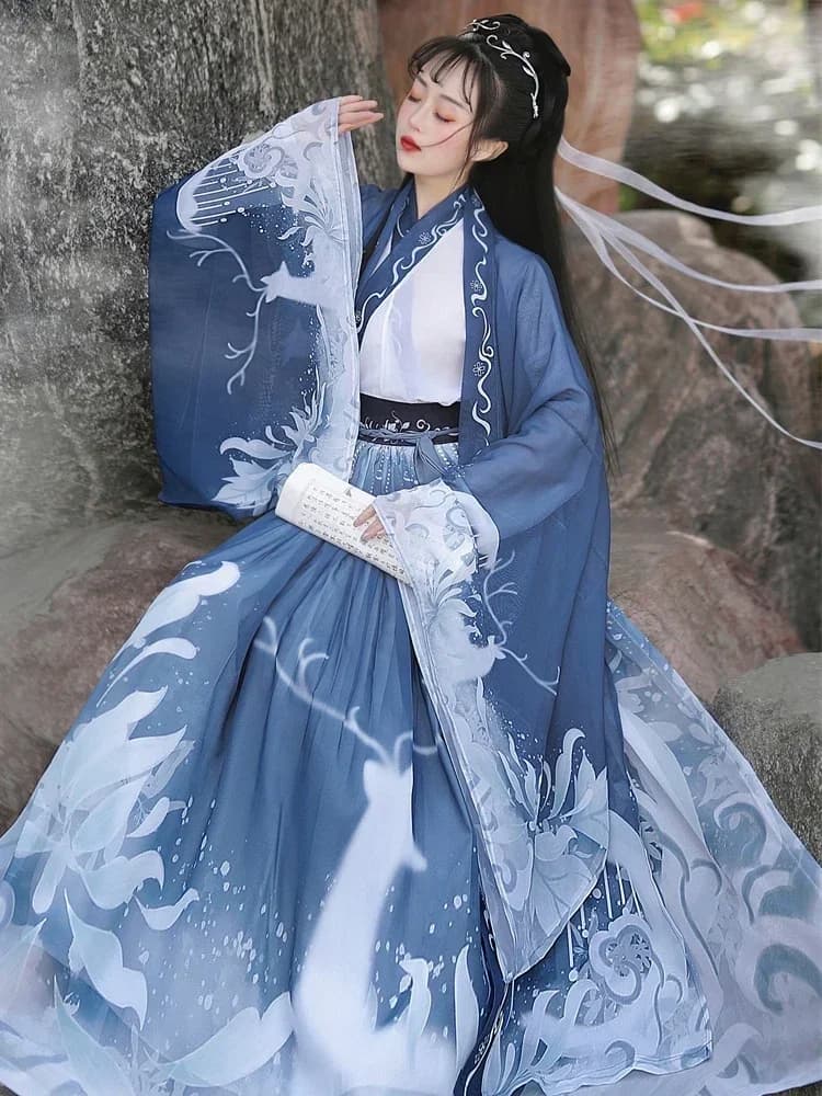 Traditional Hanfu Woman Chinese Ancient Han Dynasty Princess Costume Vestidos Tang Suit Princess Dress Stage Performance Wear